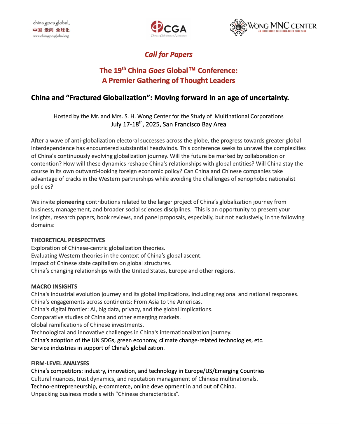 Call for Papers