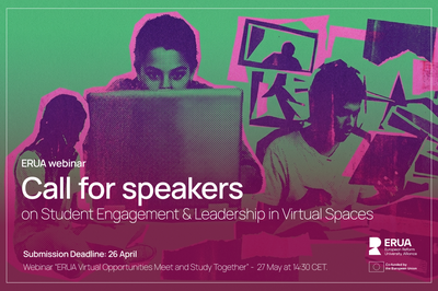 Image - ERUA webinar: call for speakers on Student Engagement & Leadership in Virtual Spaces