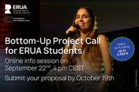 Reminder: 4th Bottom-Up Project Call for ERUA Students Reminder: 4th Bottom-Up Project Call for ERUA Students