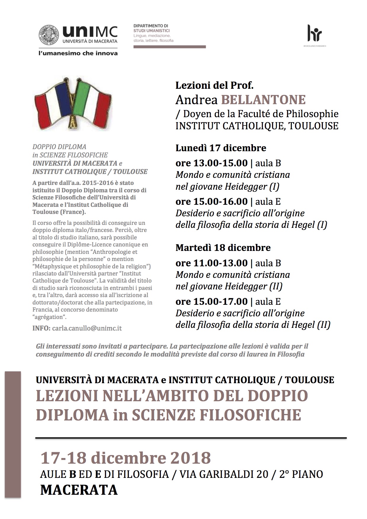 Andrea BELLANTONE, Institut Catholique / Toulouse