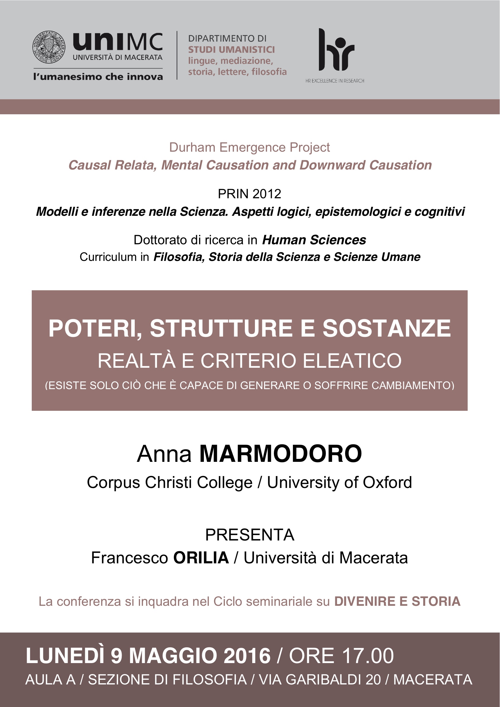 Anna MARMODORO, Poteri, strutture e sostanze