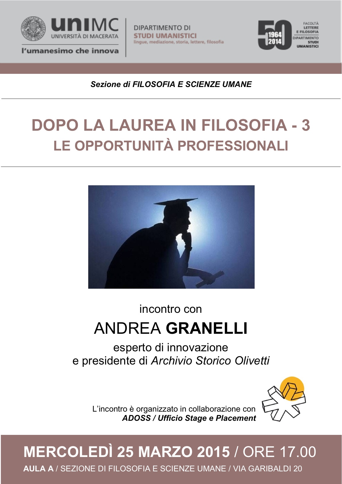 Dopo la laurea in FILOSOFIA