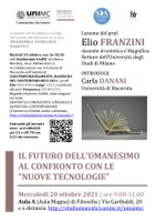 Il futuro dell'UMANESIMO al confronto con le nuove TECNOLOGIE: lezione del prof. Elio Franzini