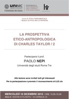 La prospettiva ETICO-ANTROPOLOGICA di Ch. TAYLOR