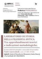 LABORATORIO di Storia della filosofia ANTICA