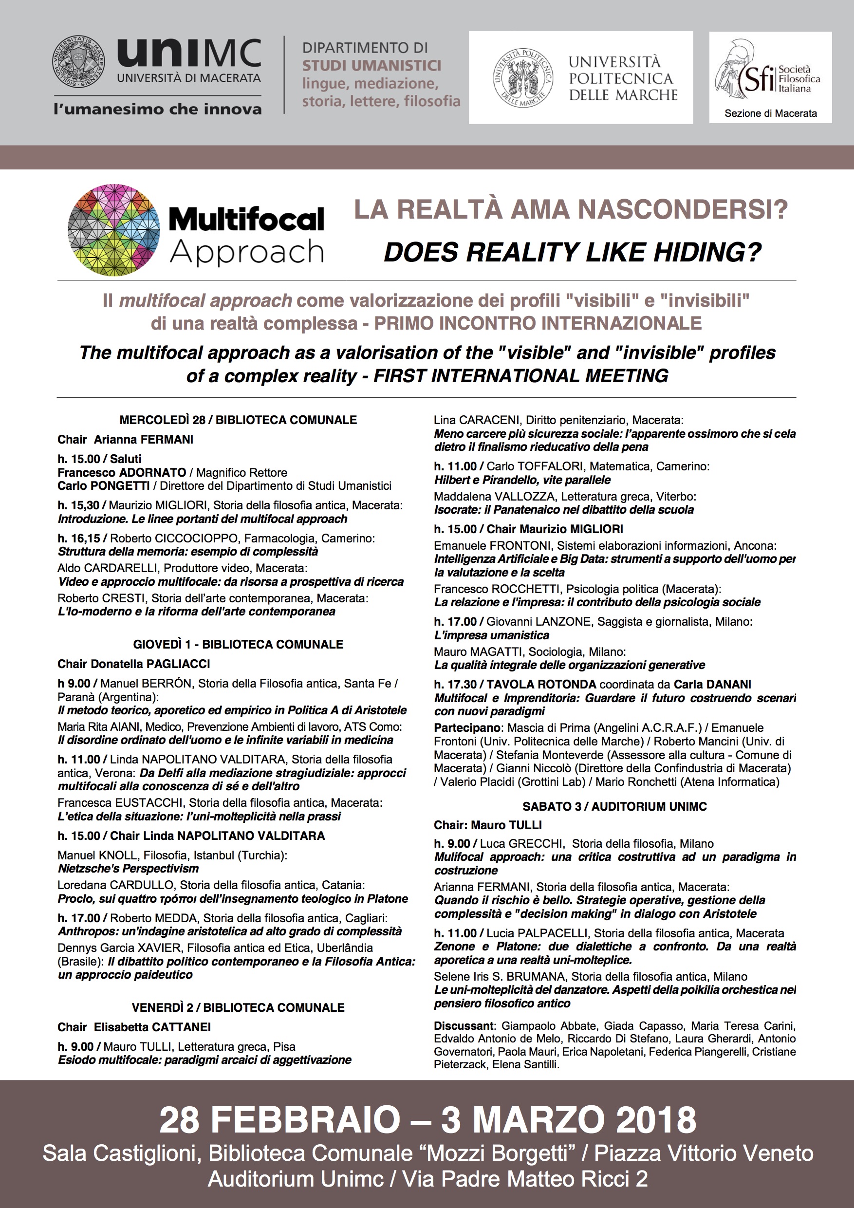 MULTIFOCAL Approach, La REALTA' ama nascondersi?