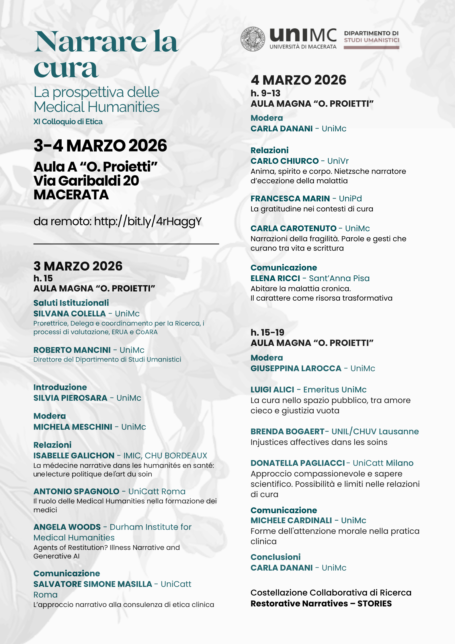 Narrare la CURA. La prospettiva delle MEDICAL HUMANITIES