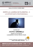 Opportunità PROFESSIONALI per i laureati in FILOSOFIA