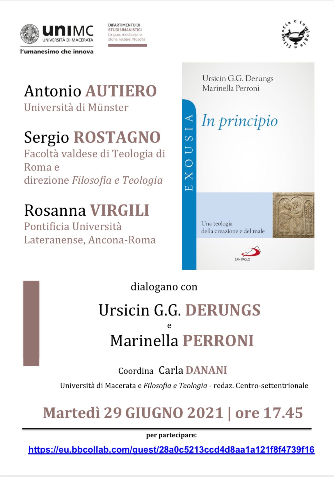 Presentazione di U.G.G. DERUNGS, M. PERRONI, In principio. Una teologia della CREAZIONE e del male