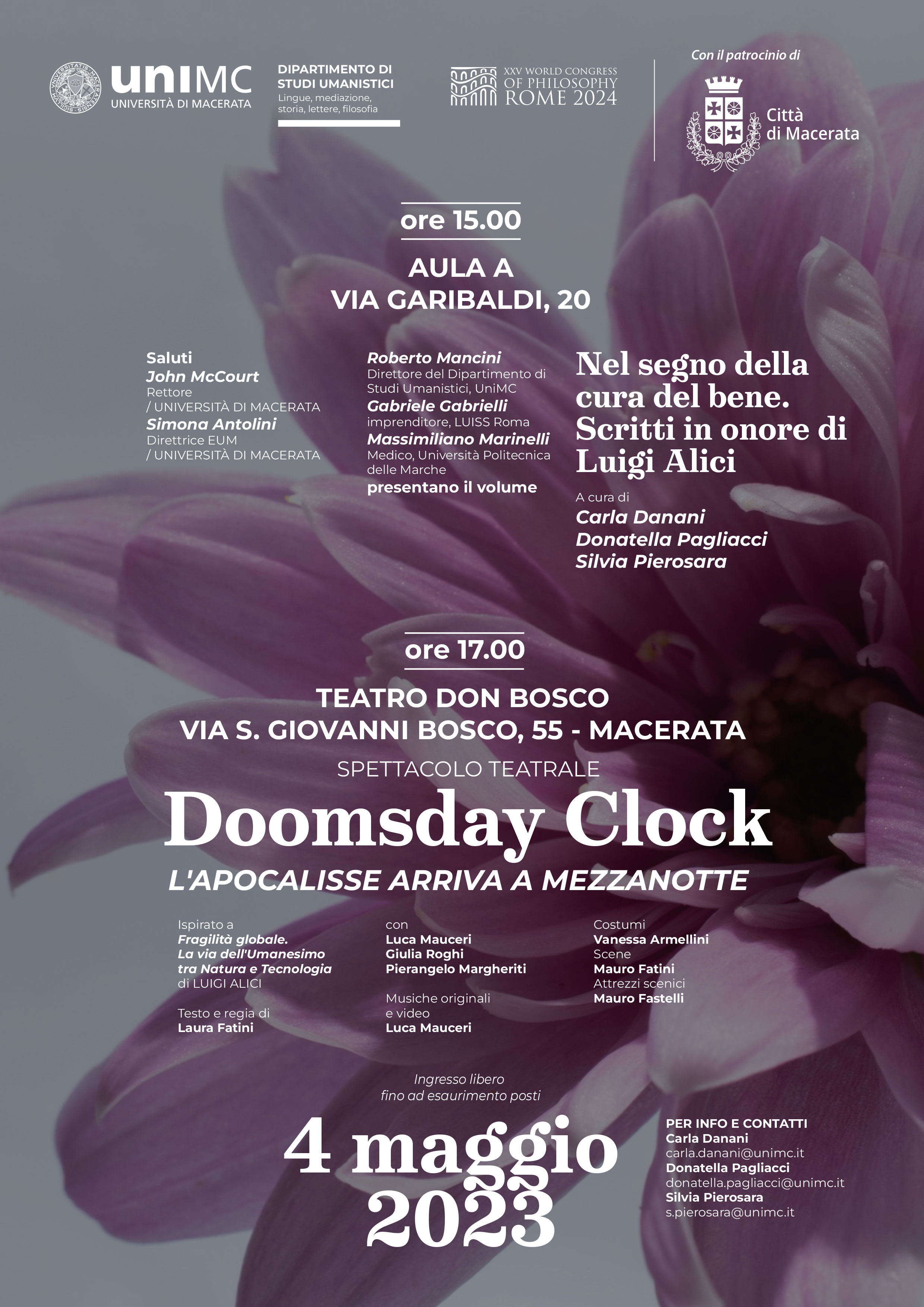 Nel segno della cura del bene: Presentazione / Doomsday Clock: Spettacolo teatrale 