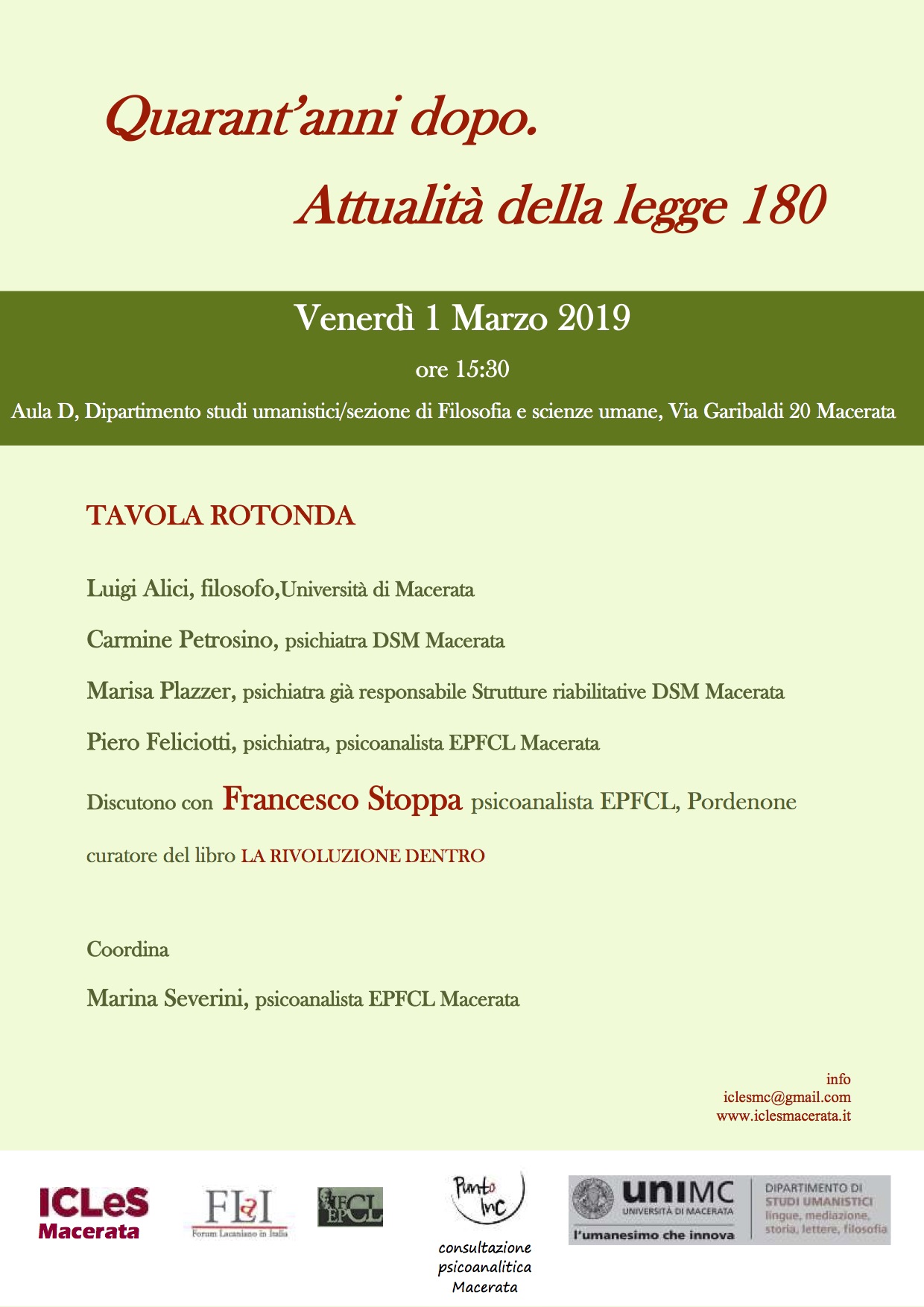 Quarant'anni dopo: attualità della LEGGE 180