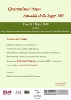 Quarant'anni dopo: attualità della LEGGE 180