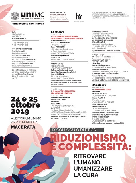 Riduzionismo e COMPLESSITA'. Ritrovare l'umano, umanizzare la CURA