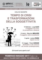 Tempo di CRISI e trasformazioni della SOGGETTIVITA'