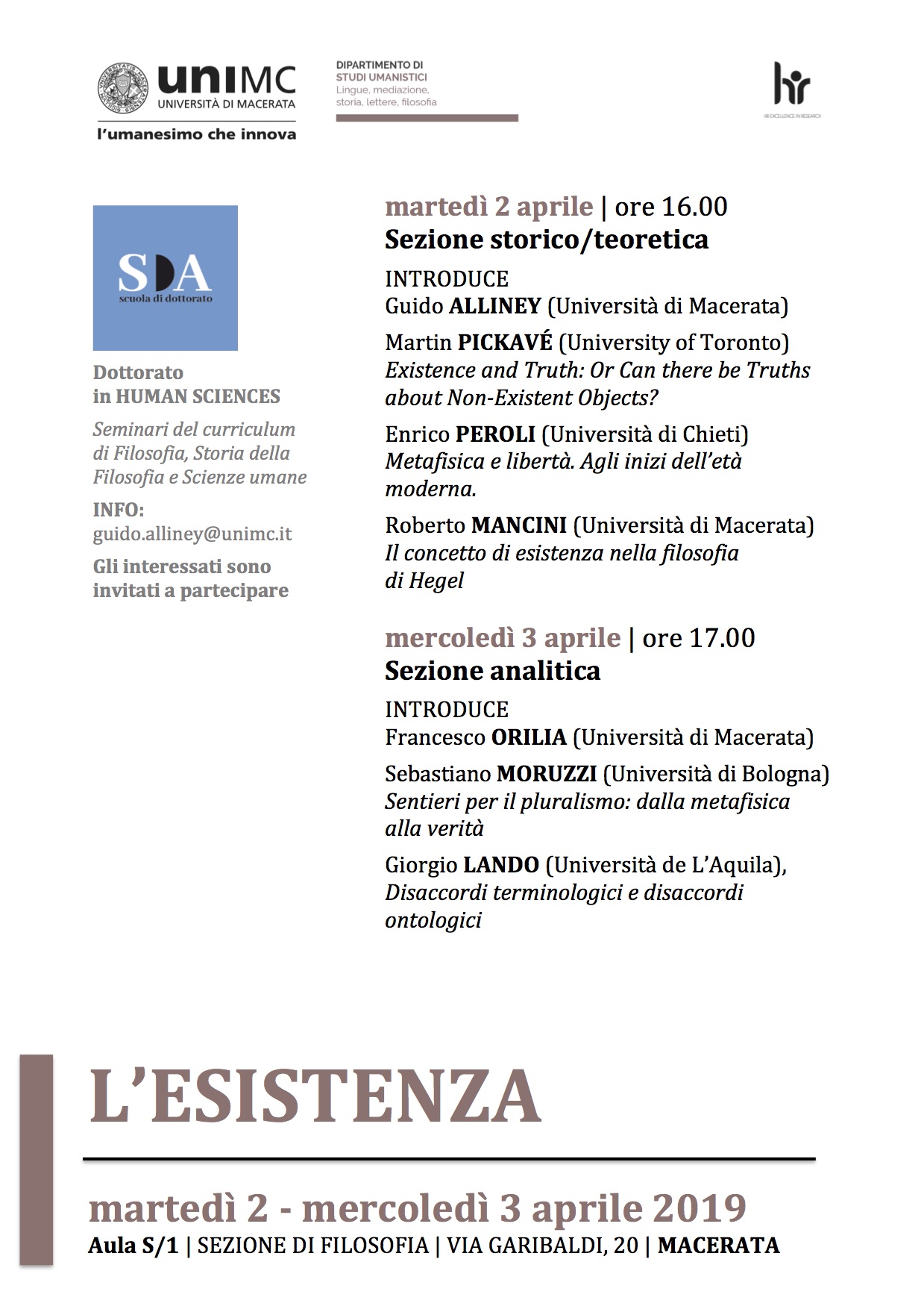 Seminario / L'ESISTENZA