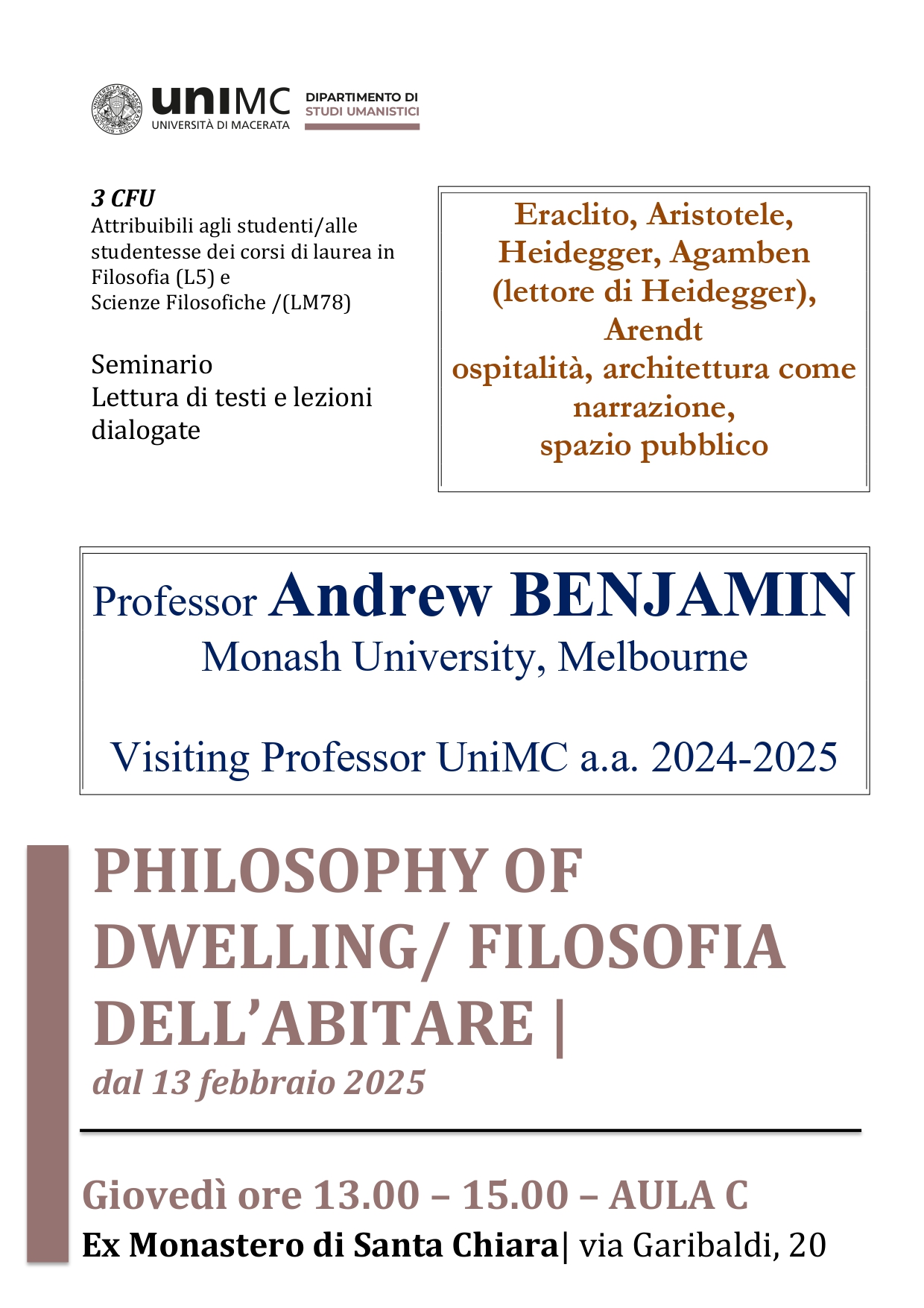 Andrew BENJAMIN - Filosofia dell'ABITARE