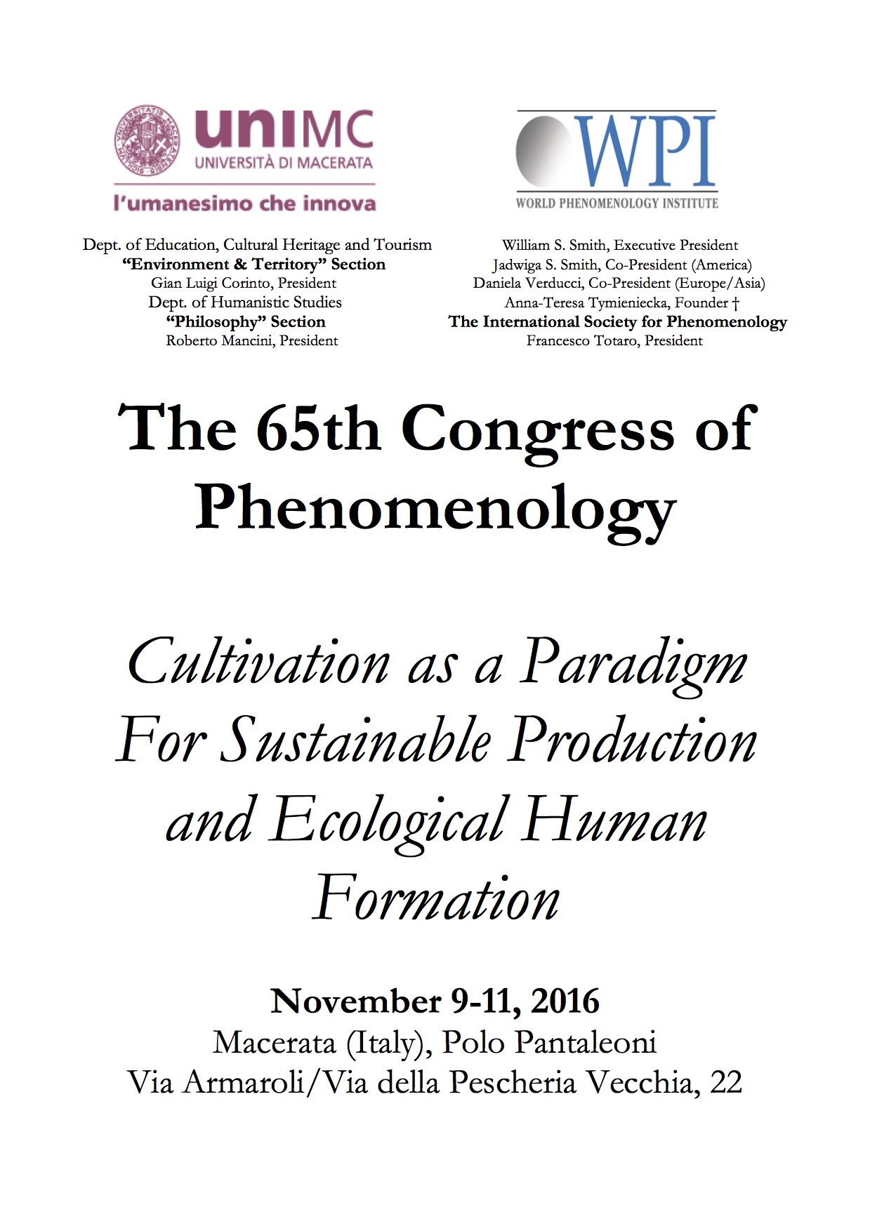 The 65th Congress of Phenomenology     
