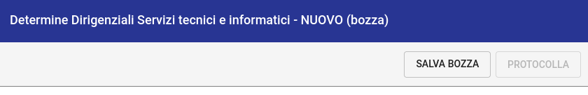 Salvataggio in bozza della proposta di determina