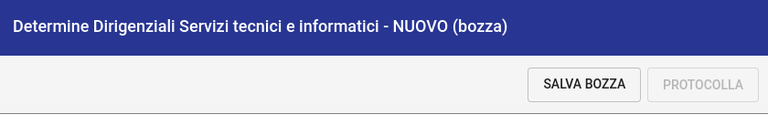 Salvataggio in bozza della proposta di determina