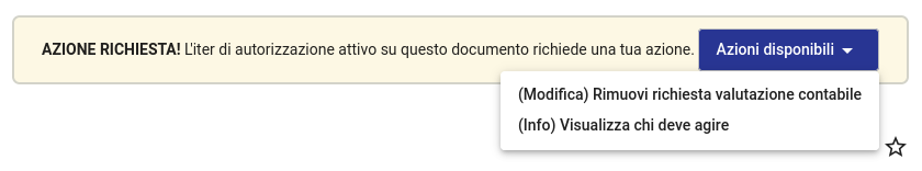 Proponente azioni disponibili su valutazione RPA