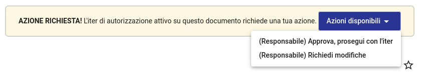 Passo Responsabile Amministrativo, azioni