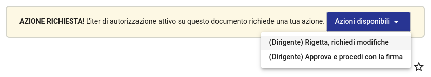 Passo Dirigente azioni disponibili