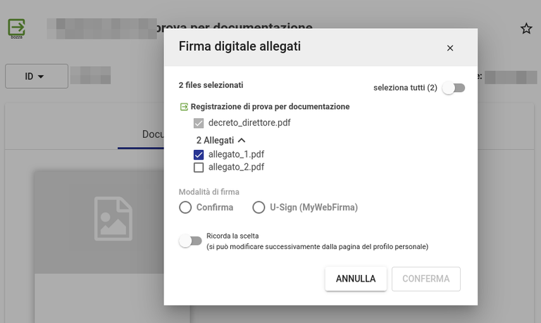 Decreto Direttore Generale: firma file