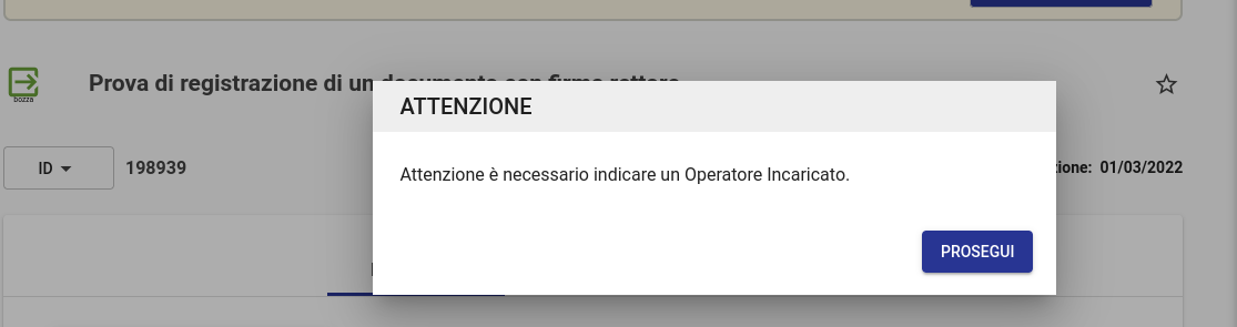 Titulus 5: operatore incaricato non indicato