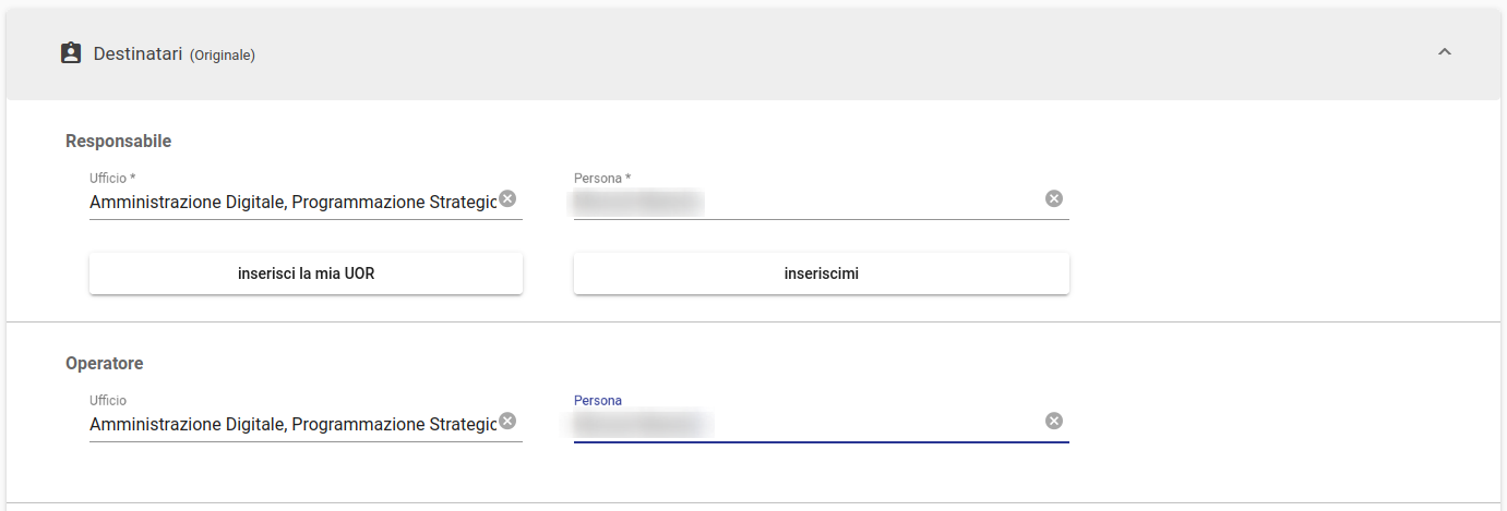 Titulus 5: registrazione tra uffici, compilazione Responsabilità