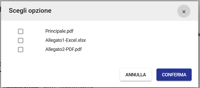 Titulus: azione seleziona file e tipo di firma, finestra iniziale