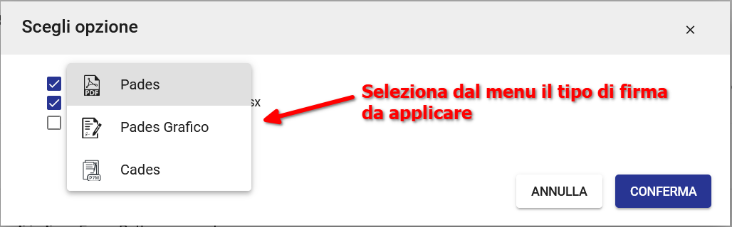 Titulus: firma rettore, scelta file e tipo firma, selezione firma