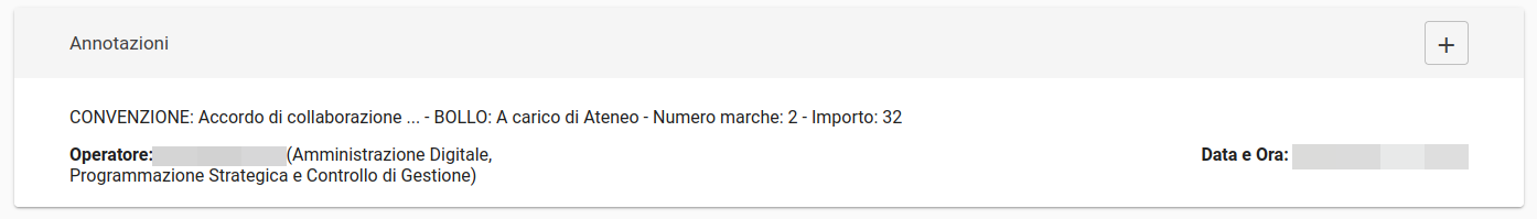 TItulus 5: registrazione dati bollo, aggiornamento dati annotazione