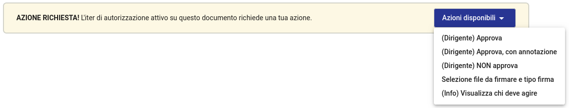 Flusso Decreto Rettore: azioni a disposizione del Dirigente