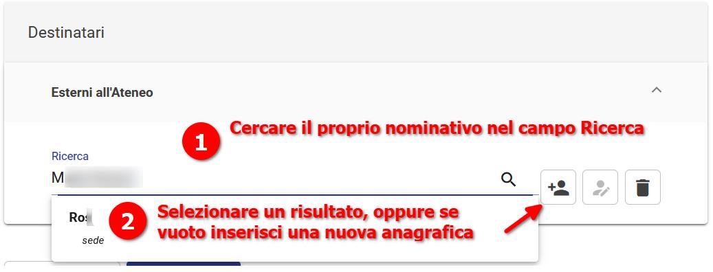 Titulus: inserimento mittente esterno all'Ateneo