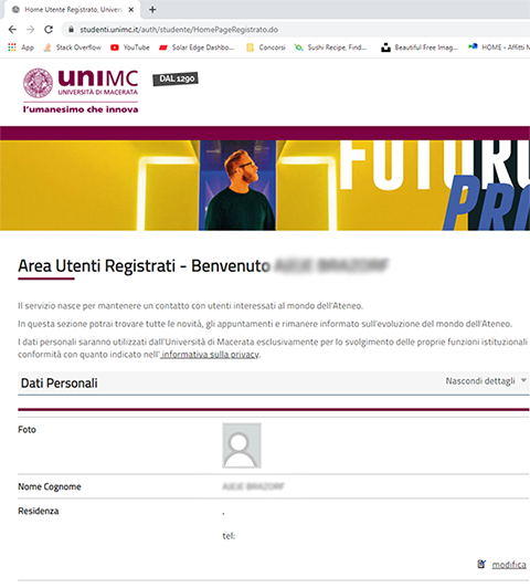 login studenti