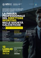 Presentazione corso. La figura professionale del direttore sportivo nelle società calcistiche Presentazione corso. La figura professionale del direttore sportivo nelle società calcistiche