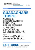 Guadagnare tempo. Nudge e comunicazione pubblica per prevenire il rischio e praticare la sostenibilità