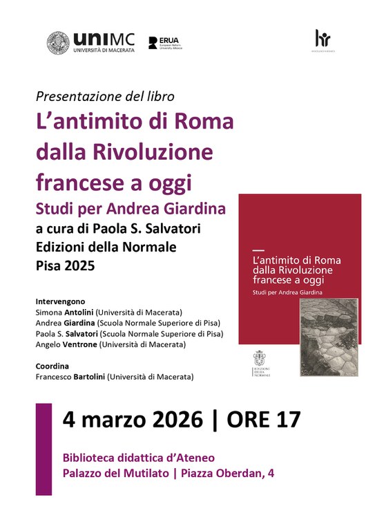 Image - Presentazione del libro "L’antimito di Roma dalla Rivoluzione francese a oggi. Studi per Andrea Giardina"