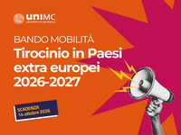 Bando per Tirocinio in Paesi extra europei 2026-2027 Bando per Tirocinio in Paesi extra europei 2026-2027
