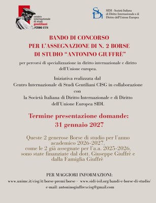 Image - Borse di studio per specializzazioni in Diritto internazionale e Diritto dell'Unione europea