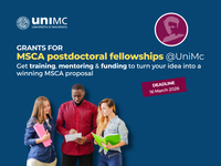 Grants for MSCA postdoctoral fellowships at UniMc